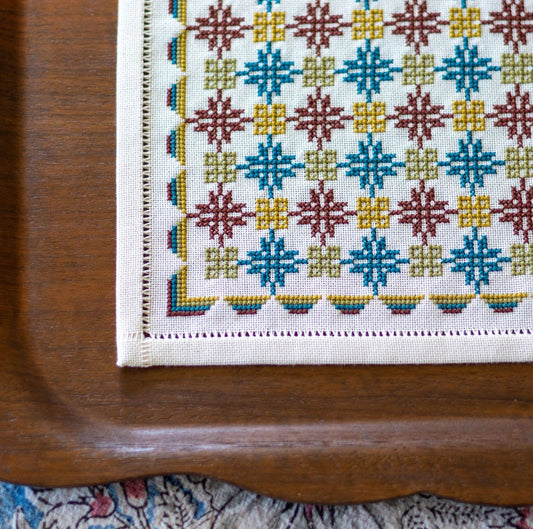 Anatolian Leaf and Knot cross stitch folk embroidery kit