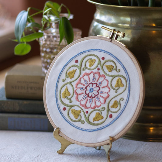 Arcadian Rose embroidery hoop kit