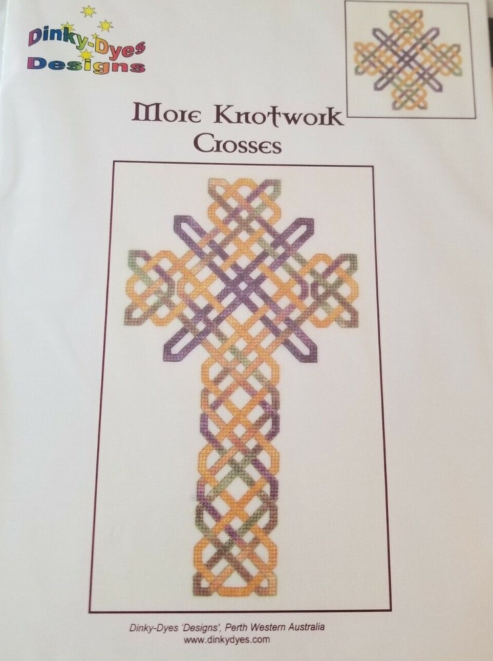 Dinky Dyes More Knotwork Crosses Cross Stitch Pattern Includes Silk Thread Pack