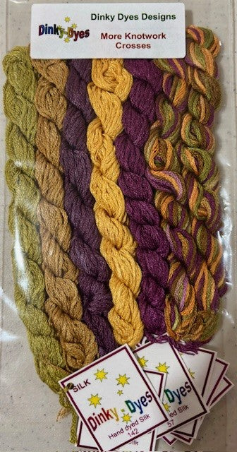 Dinky Dyes More Knotwork Crosses Cross Stitch Pattern Includes Silk Thread Pack