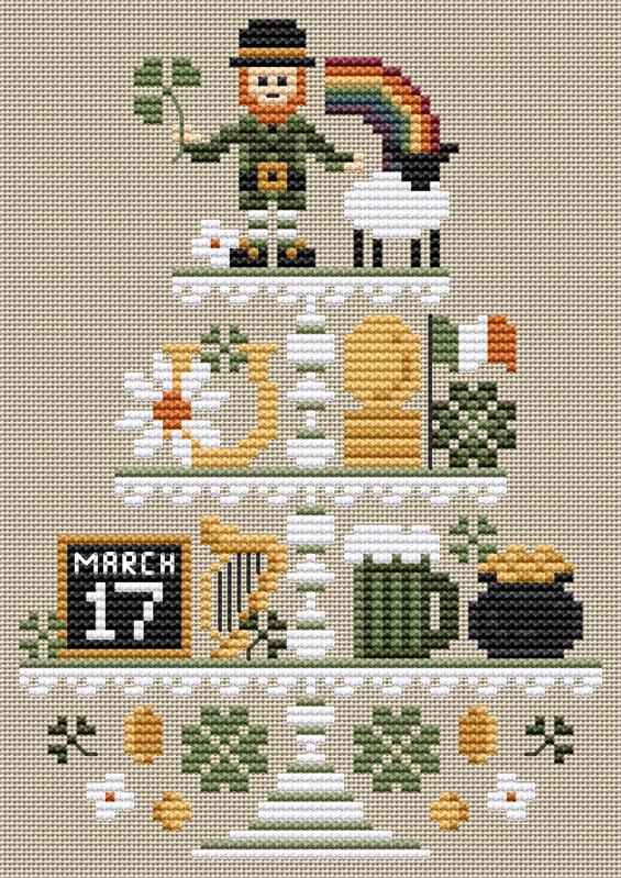 Erin Elizabeth St Patrick's Tier Cross Stitch Pattern