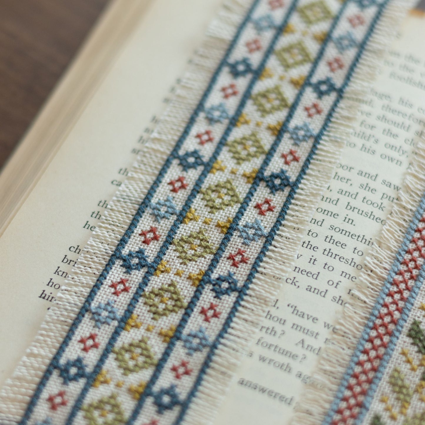 "NEW! Folk Fabric Sampler Ivory cross stitch kit