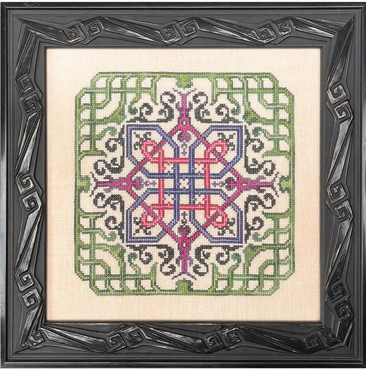 Ink Circles Woven Clover Cross Stitch Pattern