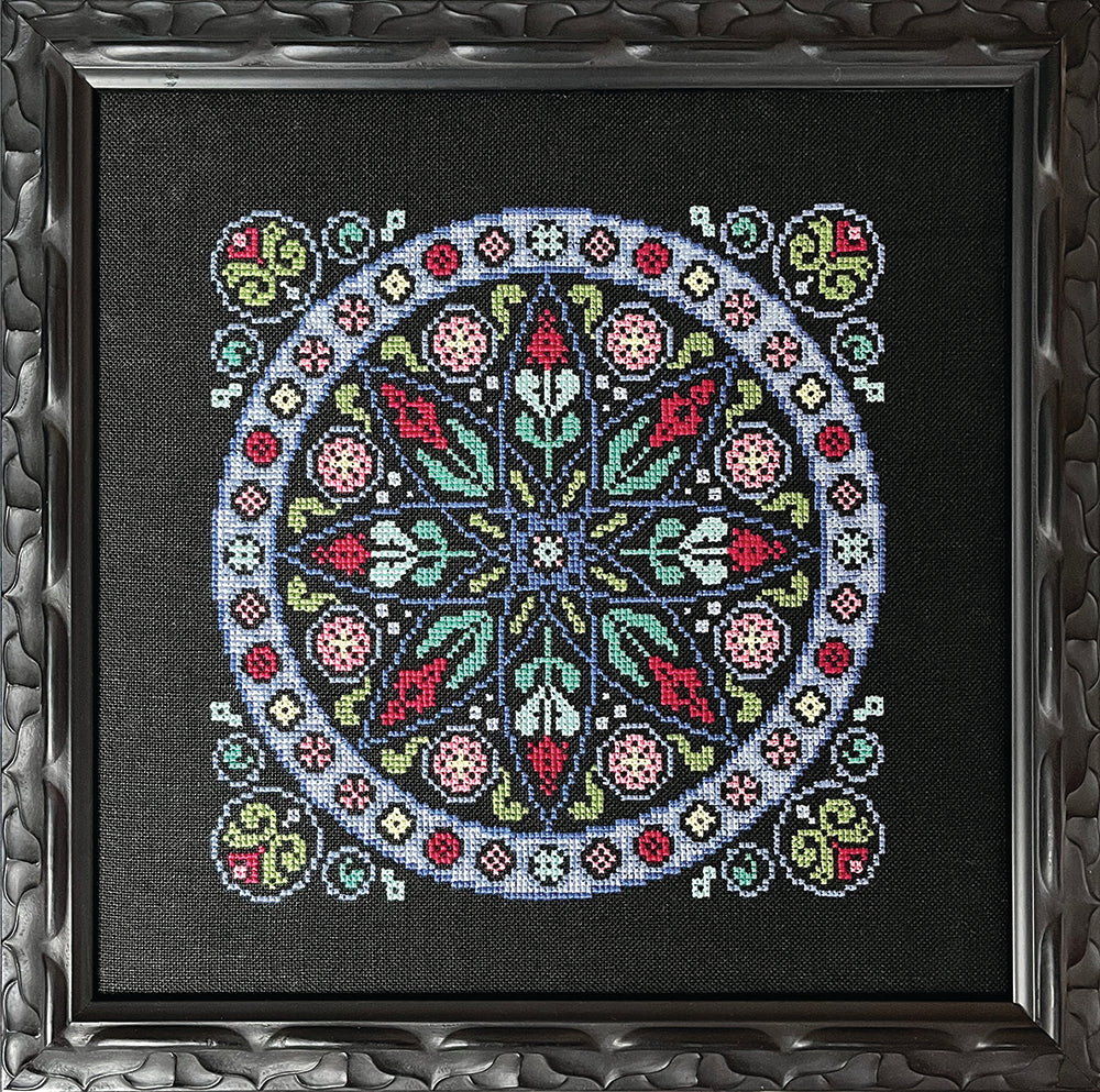 Ink Circles Rose Window Cross Stitch Pattern