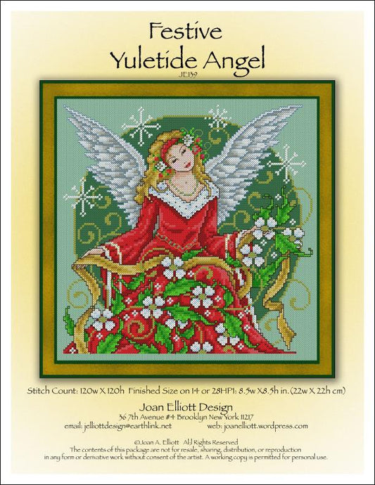 Joan Elliott Festive Yuletide Angel Cross Stitch Pattern