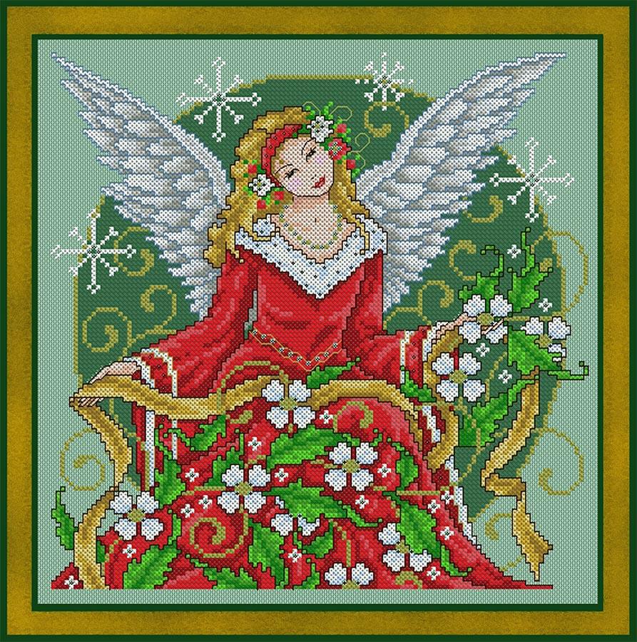 Joan Elliott Festive Yuletide Angel Cross Stitch Pattern