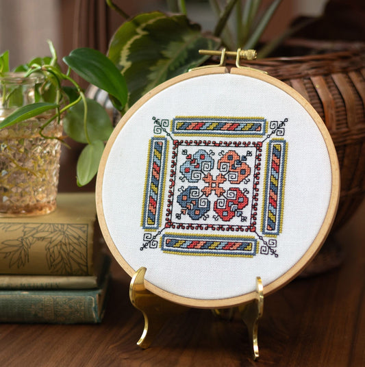 "NEW! Kalamata Courtyard cross stitch hoop kit