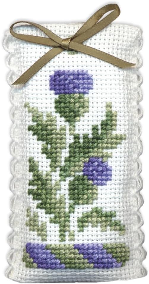 Textile Heritage Victorian Thistles Lavender Sachet Cross Stitch Kit