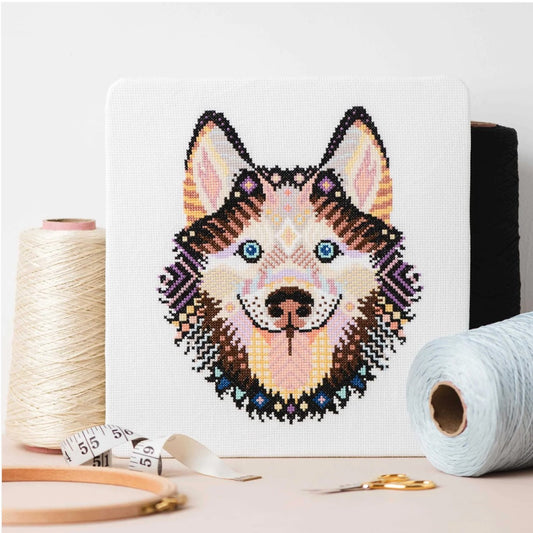 Meloca Designs Mandala Husky Cross Stitch Pattern