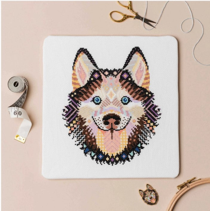 Meloca Designs Mandala Husky Cross Stitch Pattern