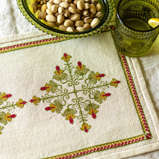 Rhodora cross stitch folk embroidery kit