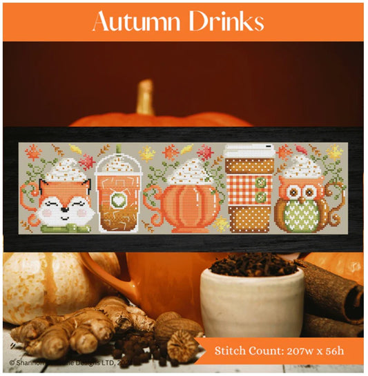 Shannon Christine Designs Autumn Drinks Cross Stitch Pattern