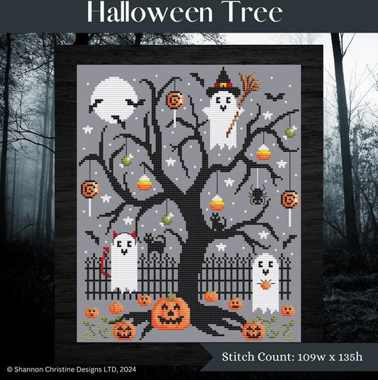 Shannon Christine Designs Halloween Tree Cross Stitch Pattern