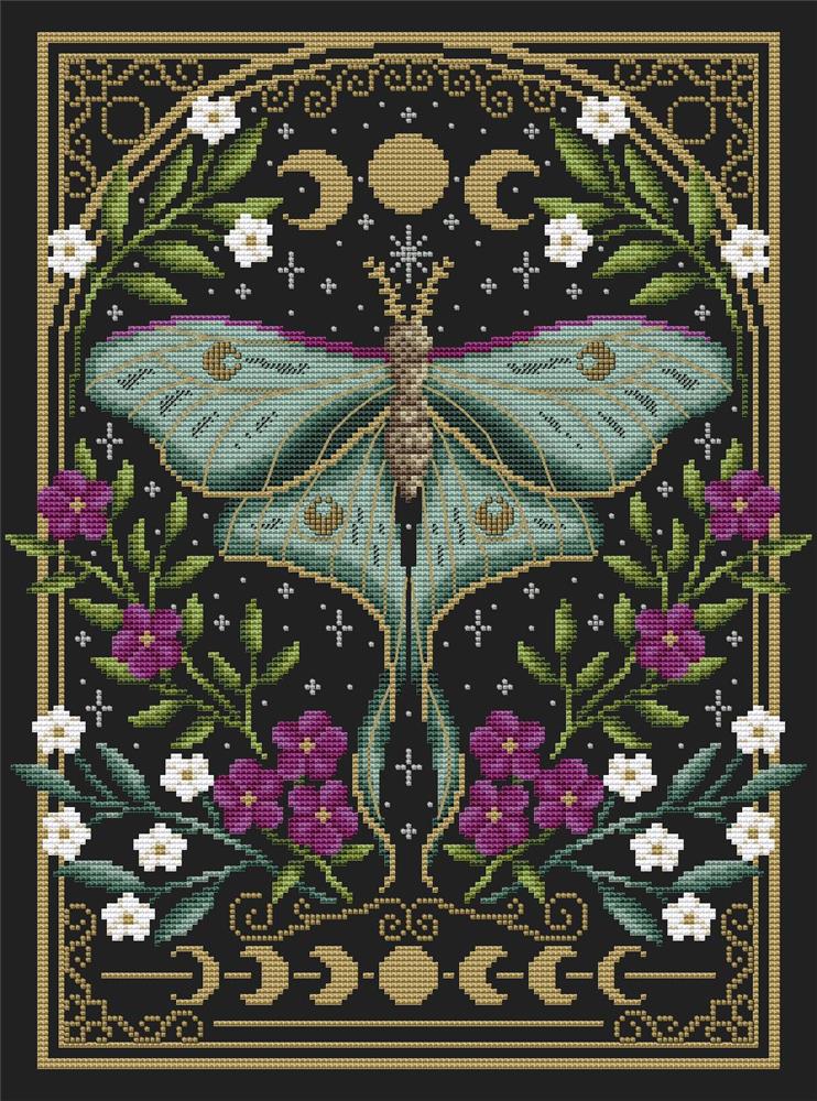Shannon Christine Designs Lunar Moth Cross Stitch Pattern