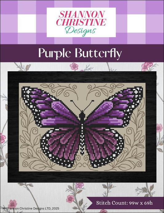 Shannon Christine Designs Purple Butterfly Cross Stitch Pattern