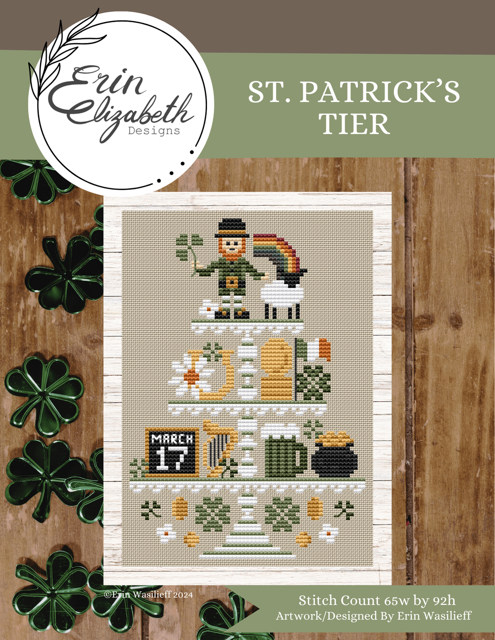 Erin Elizabeth St Patrick's Tier Cross Stitch Pattern