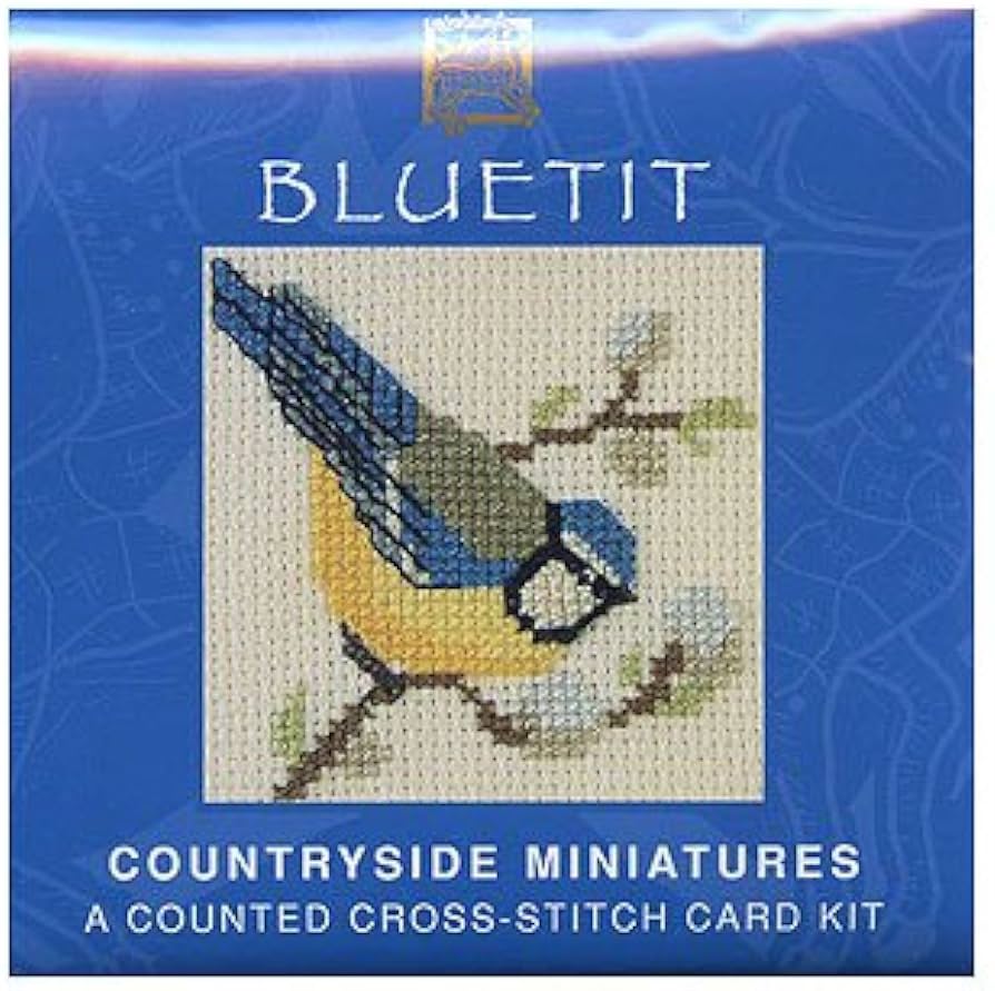 Bluetit Miniature Card Cross Stitch Kit