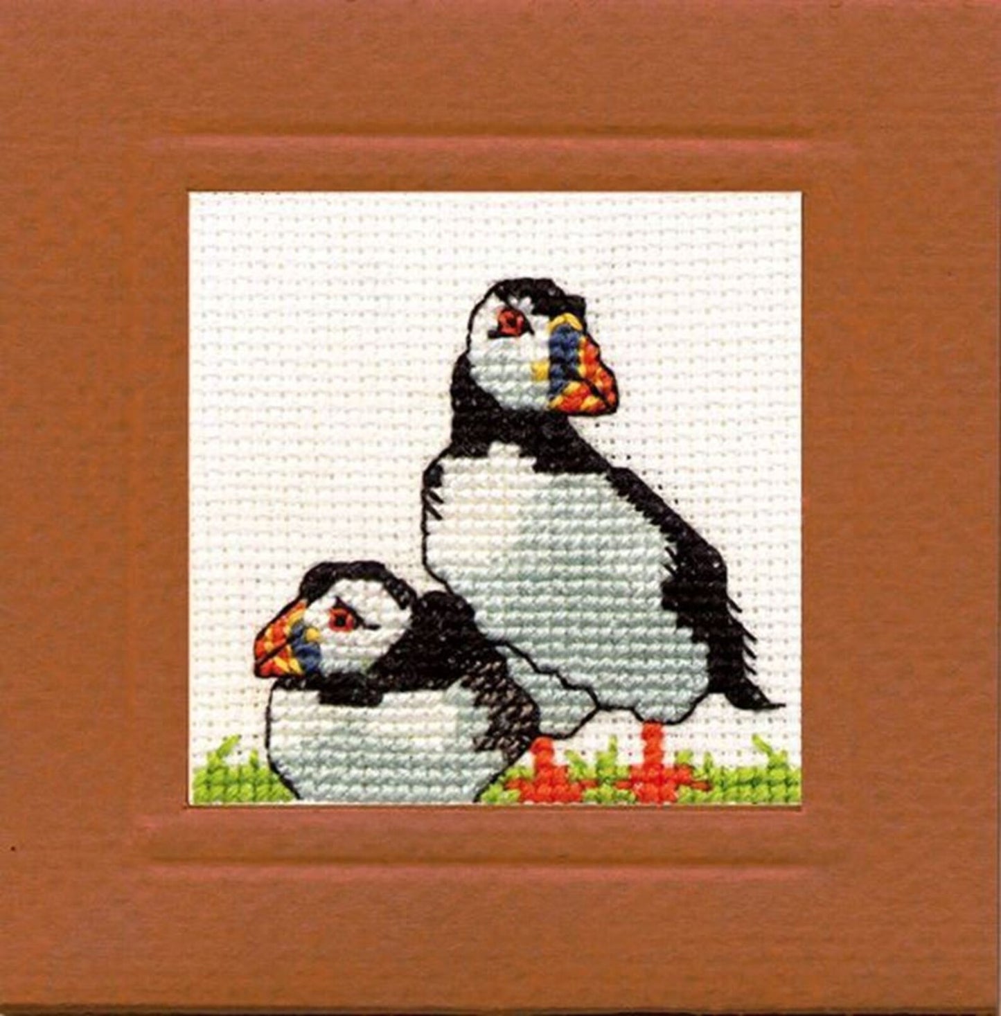 Textile Heritage Puffins Miniature Card Cross Stitch Kit