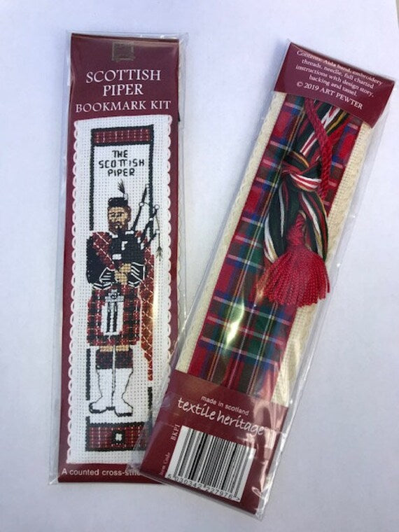 Textile Heritage Scottish Piper Bookmark Cross Stitch Kit