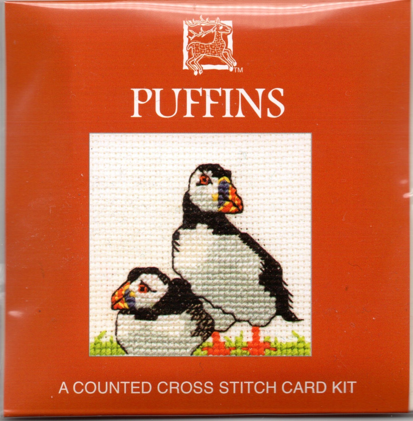 Textile Heritage Puffins Miniature Card Cross Stitch Kit