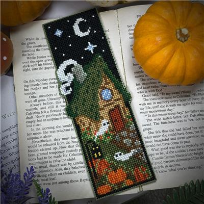 The Stitch Crypt Cozy Reading Cottage Bookmark Cross Stitch Pattern