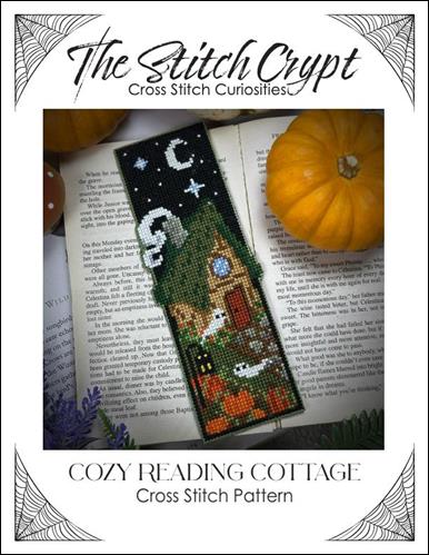 The Stitch Crypt Cozy Reading Cottage Bookmark Cross Stitch Pattern