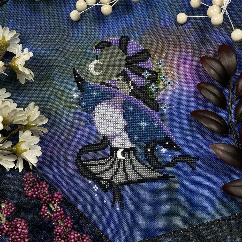 The Stitch Crypt Moon Witch Cross Stitch Pattern