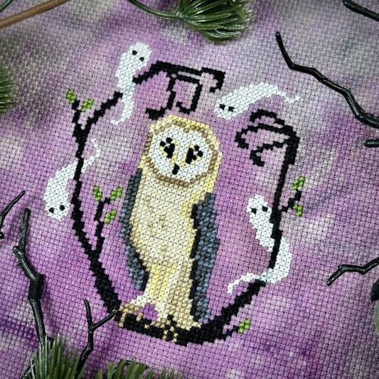 The Stitch Crypt Ominous Owl Cross Stitch Pattern