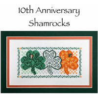 Claddagh Cross Stitch 10th Anniversary Shamrocks Pattern