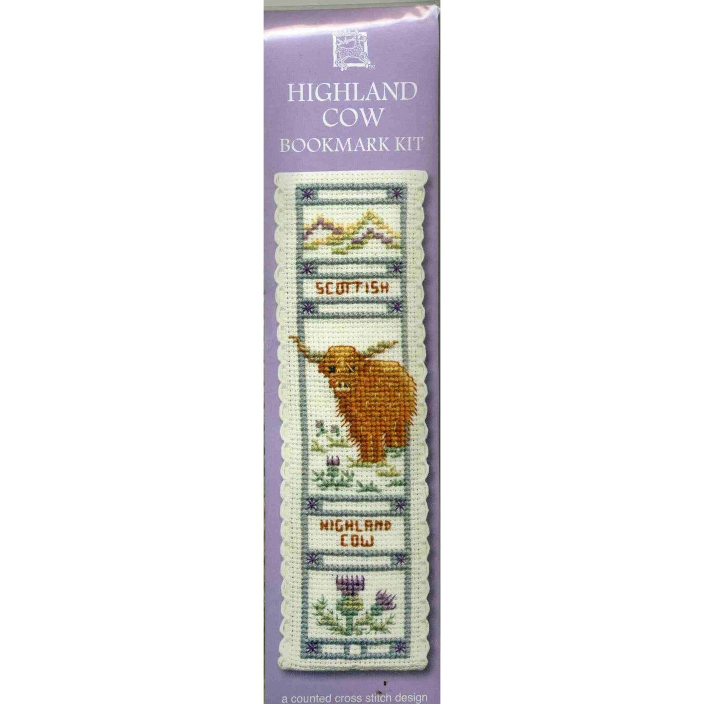 Textile Heritage Highland Cow Bookmark Cross Stitch Kit