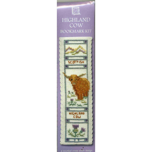 Textile Heritage Highland Cow Bookmark Cross Stitch Kit