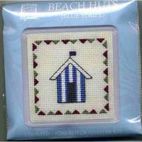 Textile Heritage Beach Huts Blue Stripe Coaster