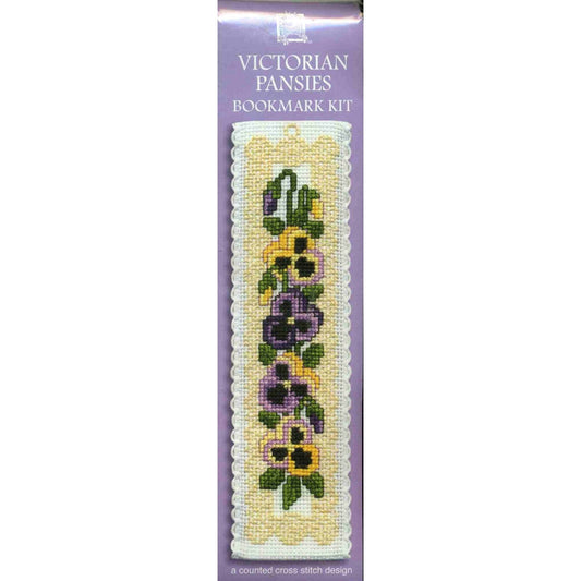 Textile Heritage Victorian Pansies Flower Bookmark Cross Stitch Kit