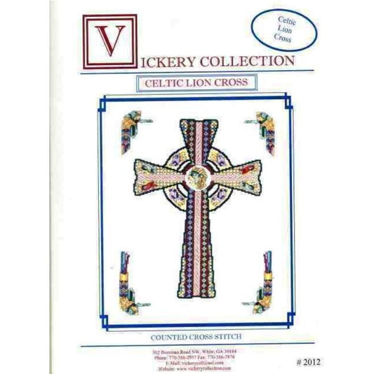 Vickery Collection Celtic Lion Cross - Cross Stitch Pattern