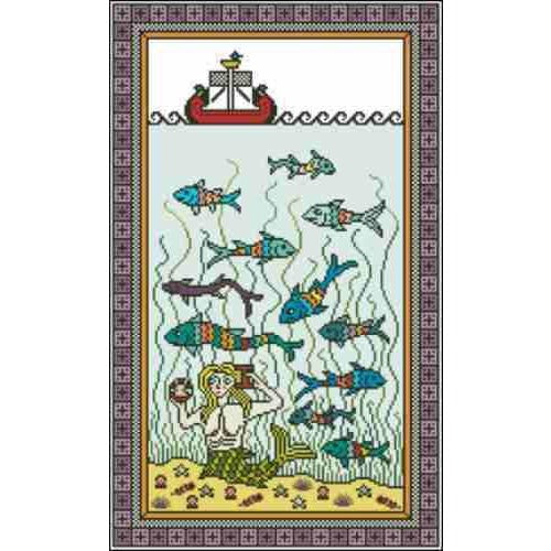 Arelate Studio Medieval Mermaid Cross Stitch Pattern