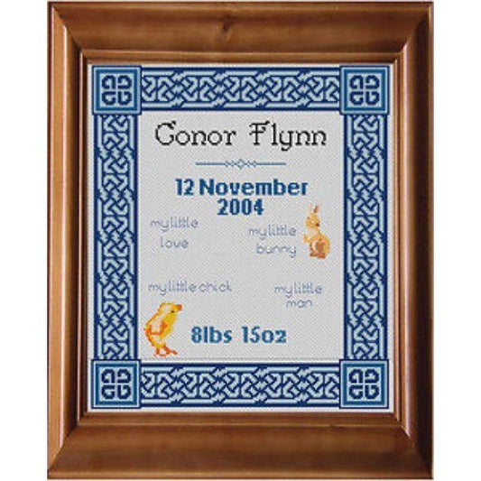 Celtic Obsessions Knotwork Baby Sampler Boy Cross Stitch Pattern