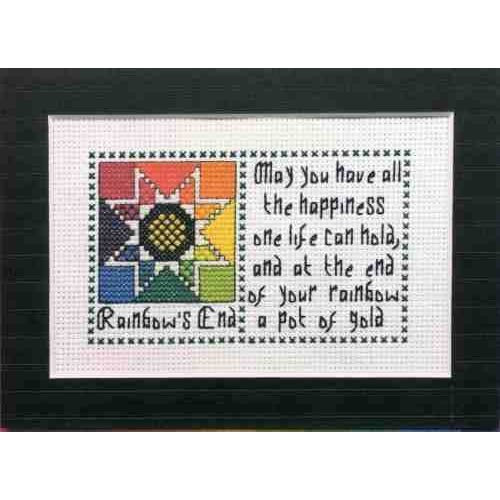 Claddagh Cross Stitch Rainbow's End Irish Quilts and Quotes Pattern