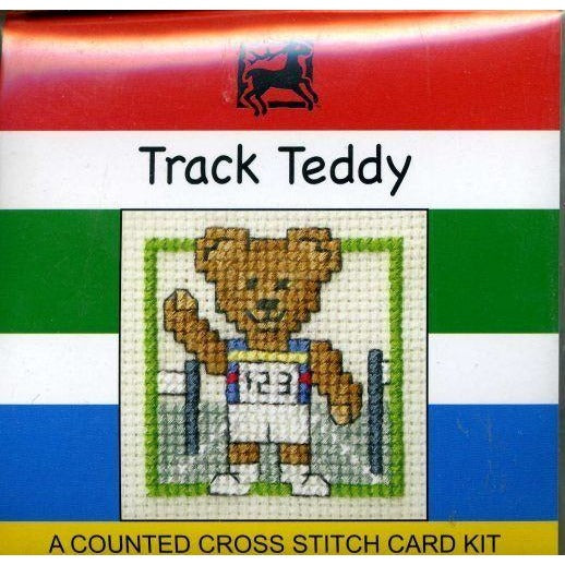 Textile Heritage Track Teddy Miniature Cross Stitch Kit