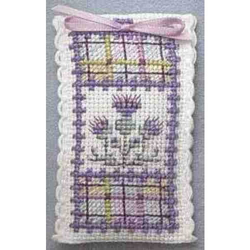 Textile Heritage Tartan Thistles Lavender Sachet Cross Stitch Kit