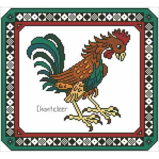 Arelate Studio Chanticleer Cockerel Cross Stitch Pattern