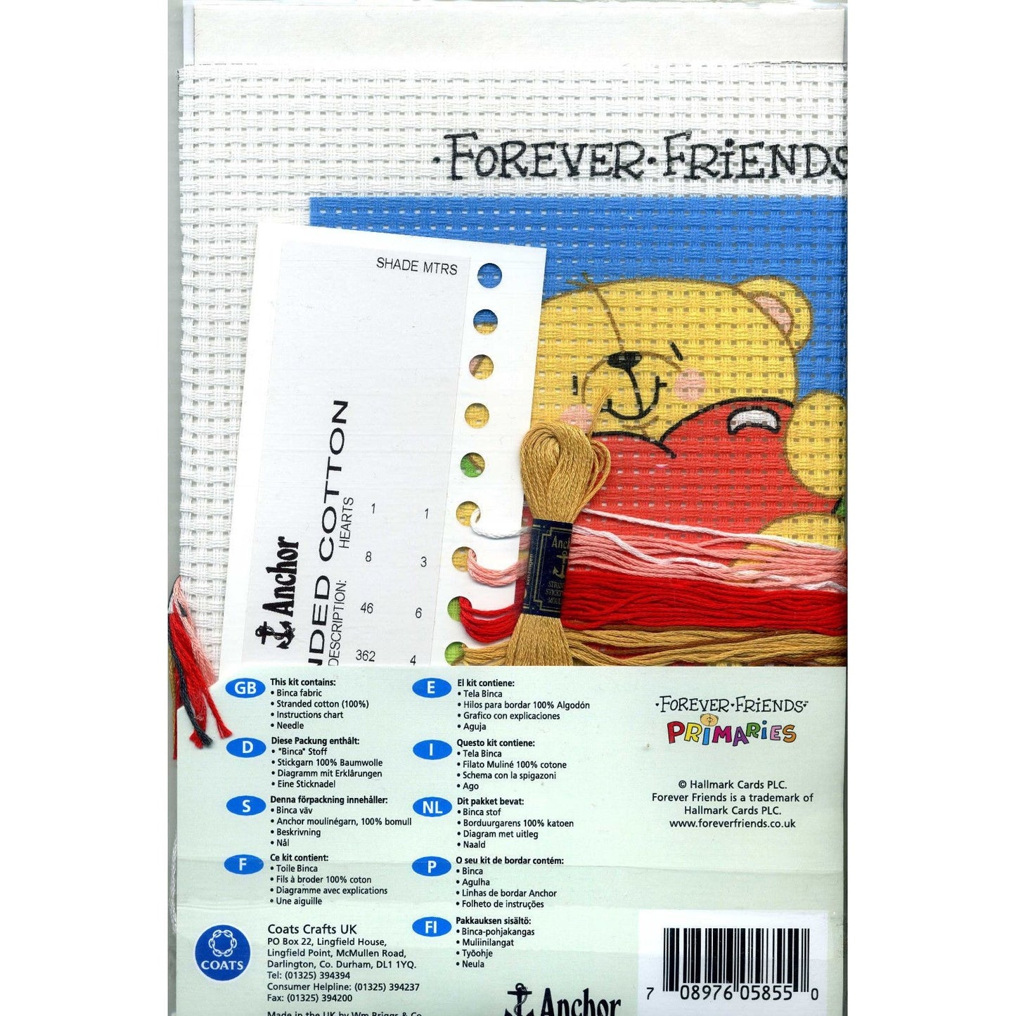 Binca Beginner Cross-stitch Kit Forever Friends Hearts