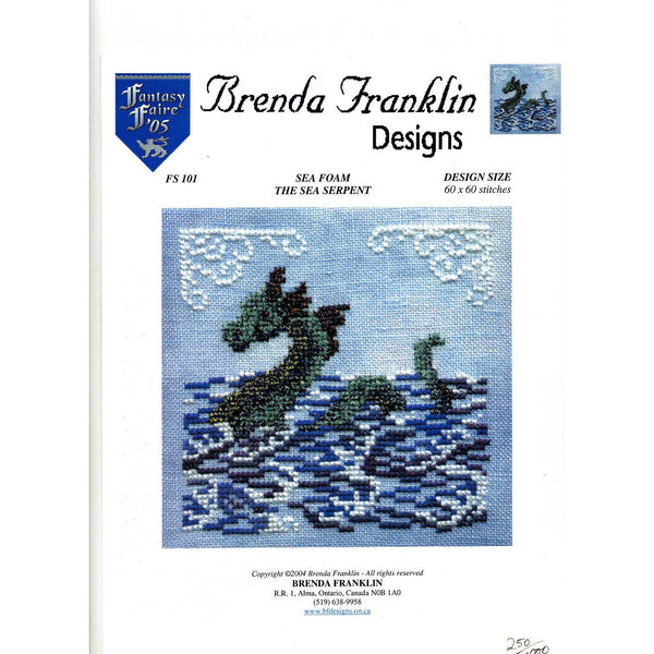Sea Foam Sea Serpent Christmas Cross Stitch Pattern Limited Edition