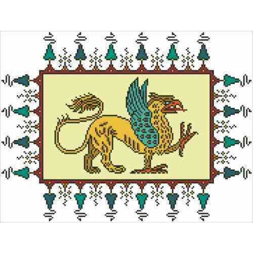 Arelate Studio Victorious Griffin Cross Stitch Pattern