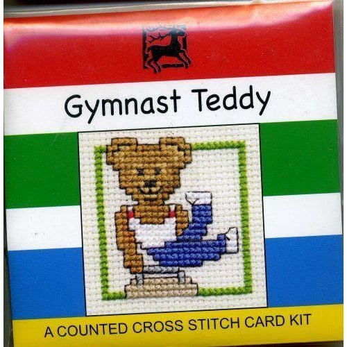 Textile Heritage Gymnast Teddy Miniature Cross Stitch Kit