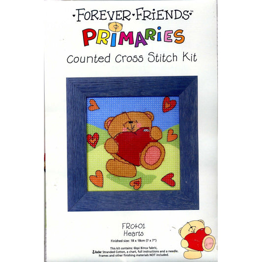 Binca Beginner Cross-stitch Kit Forever Friends Hearts