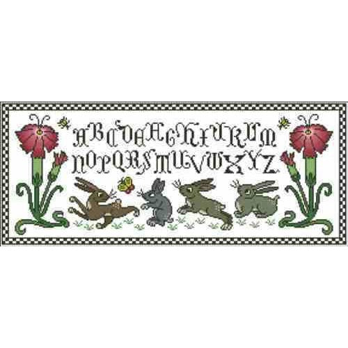 Arelate Studio Rabbit Ramble Alphabet Sampler Cross Stitch Pattern