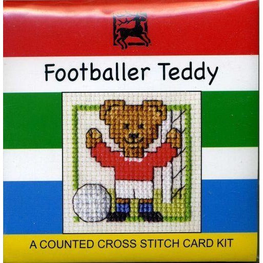 Textile Heritage Footballer Teddy Miniature Cross Stitch Kit