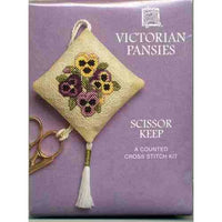 Textile Heritage Victorian Pansies Scissor Keep Cross Stitch Kit