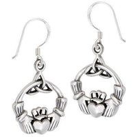 Celtic Treasures Irish Claddagh Earrings Sterling Silver