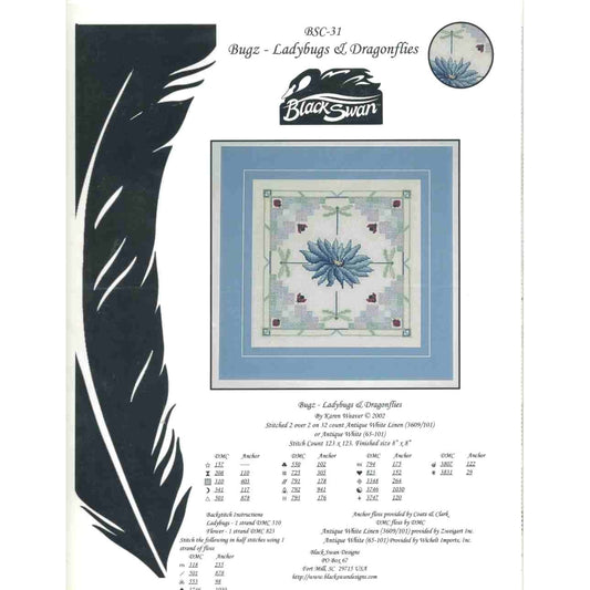 Black Swan Designs Bugz - Ladybugs & Dragonflies Cross Stitch Pattern